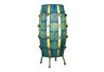 Barrel series Table lamp in Sea Blue, Wrought Iron Frame