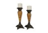 Set of 2 Candleholders - Antique Gold