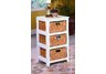 3 Tier Cabinet with 3 Baskets, White