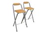 Set of 2 Folding Bar Chairs - Silvertone