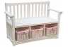 Classic White Storage Bench with Baskets