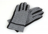 Ladies Black and White Houndstooth Gloves