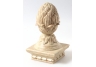 Limestone Artichoke Polystone Post Cap with Dentil Base