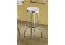 White Cleveland Chrome Plated Soda Fountain Bar Stool
