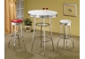 Cleveland Chrome Plated Soda Fountain Bar Table and Stools