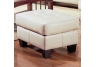Cream Samuel Contemporary Leather Ottoman
