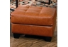 Brown Samuel Contemporary Leather Ottoman