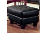 Black Samuel Contemporary Leather Ottoman