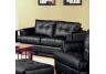 Black Samuel Contemporary Leather Love Seat