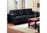 Black Samuel Contemporary Leather Sofa