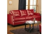 Red Samuel Contemporary Leather Sofa