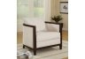 Upholstered Accent Chair with Exposed Wood