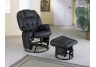 Black Leatherette Recliner and Ottoman