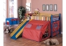 Multicolor Oates Lofted Bed With Slide And Tent