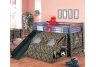 G.I. Camo Oates Lofted Bed With Slide And Tent