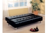 Faux Leather Convertible Sofa Bed - Bed