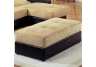 Tan Microfiber Rectangular Storage Ottoman