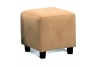 Tan Microfiber Cube Ottoman