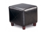 Black Faux Leather Cube Ottoman