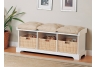 White Storage Bench With Baskets