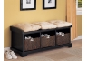 Black Storage Bench With Baskets