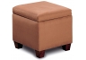 Brown Microfiber Storage Cube Ottoman