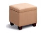 Tan Microfiber Storage Cube Ottoman
