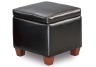 Black faux Leather Storage Cube Ottoman