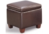 Dark Brown Faux Leather Storage Cube Ottoman