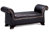 Leather Like Vinyl Bench with Nail Head Accent