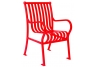 Commercial Park 2 Hamilton Chair w/ Arms- Surface Mount and/or Portable, Vertical Slats, Red