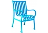 Commercial Park 2 Hamilton Chair w/ Arms- Surface Mount and/or Portable, Vertical Slats, Blue