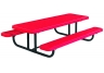 Commercial Park 8 Preschool Rectangular Table- Portable, Diamond, Red