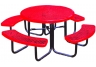 Commercial Park 46" Round Table- Portable, Diamond, Red