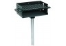 Commercial Park 3-1/2 Rotating Flipback Pedestal Grill with Post- Black