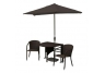 Adena Java Wicker Half Umbrella Patio Set