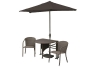 Adena Coffee Wicker Half Umbrella Patio Set