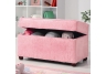 Kids Pink Storage Bench - Open