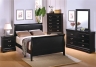 Full Black St. Laurent Sleigh Bed