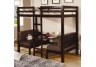 Dark Wood Convertible Twin Bunk With Benches