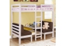 White Convertible Twin Bunk With Benches