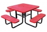 square perforated metal picnic table
