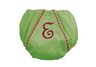 Garden Princess Pique Diaper Cover - Green with Hot Pink Trim, 0-12 Month
