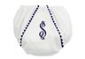 Garden Princess Pique Diaper Cover - White with Navy Trim, 0-12 Month