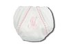 Garden Princess Pique Diaper Cover - White with Light Pink Trim, 0-12 Month