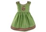 Garden Princess Pique Dress - Green with Hot Pink, 0-6 Month