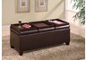 Contemporary Faux Leather Storage Ottoman with Reversible Trays