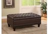 Traditional Oversized Faux Leather Storage Ottoman
