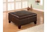 Contemporary Square Faux Leather Storage Ottoman