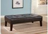 Contemporary Rectangular Tufted Faux Leather Ottoman